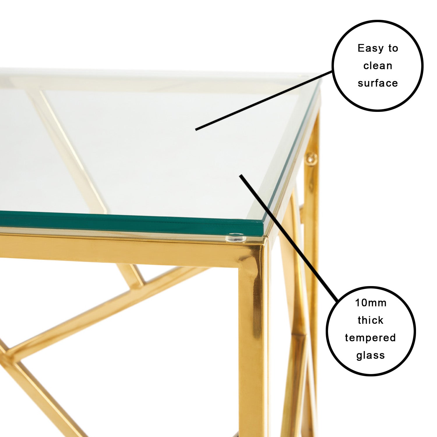 Table de bout Carole : Or