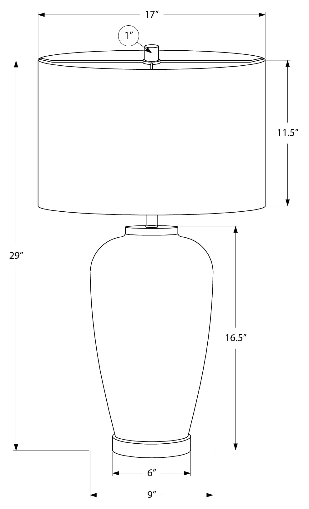 Lampe de table 29 po – Base en céramique bleue et abat-jour en tissu ivoire :9947