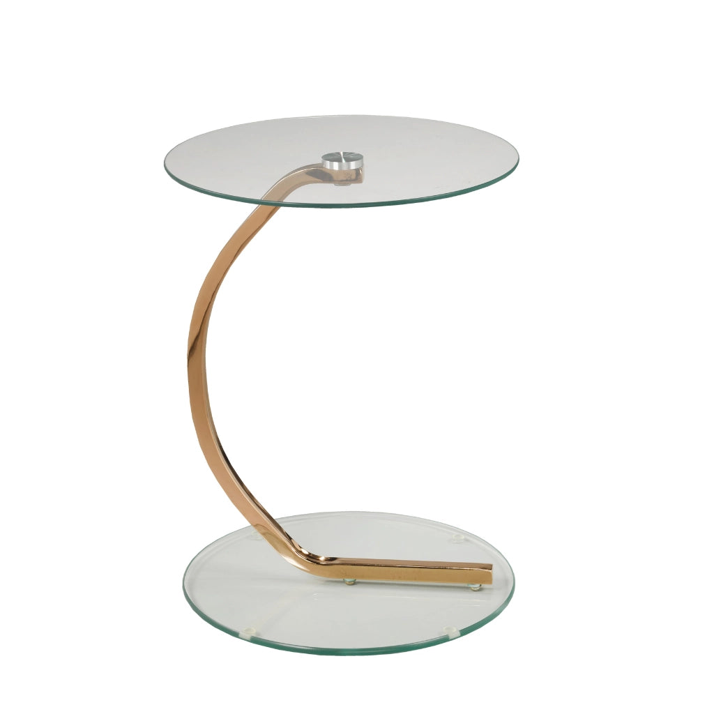 table d'appoint ou rose et verre