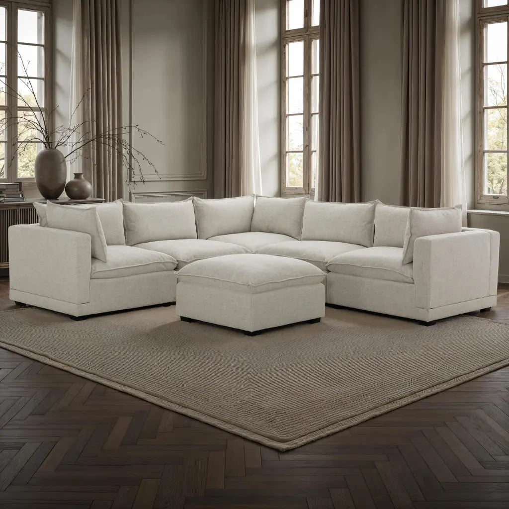 Sofa de Coin Marliss 5 Pièces | Grand Sectionnel Modulaire