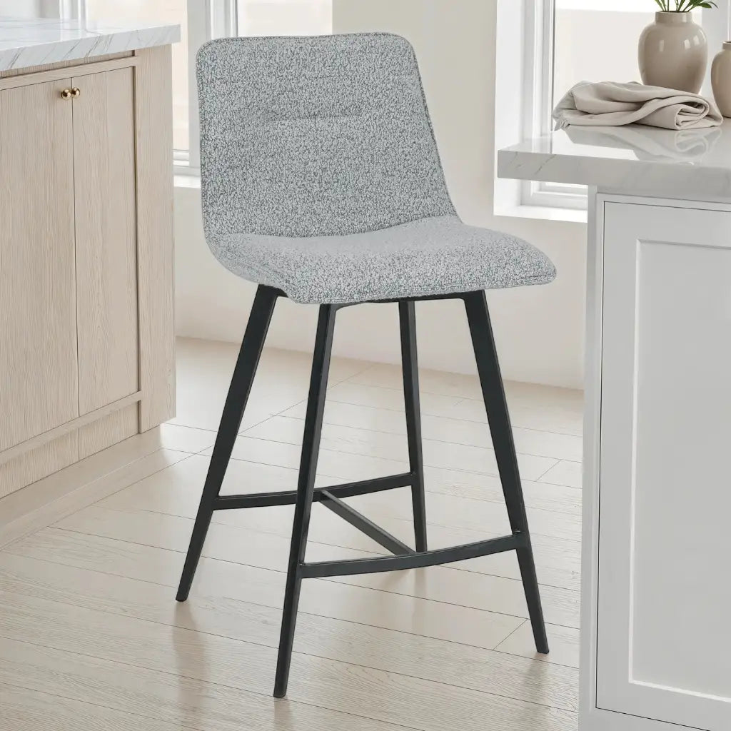 Duo de Tabourets 1006 : Style Bar en Tissu Gris Docia