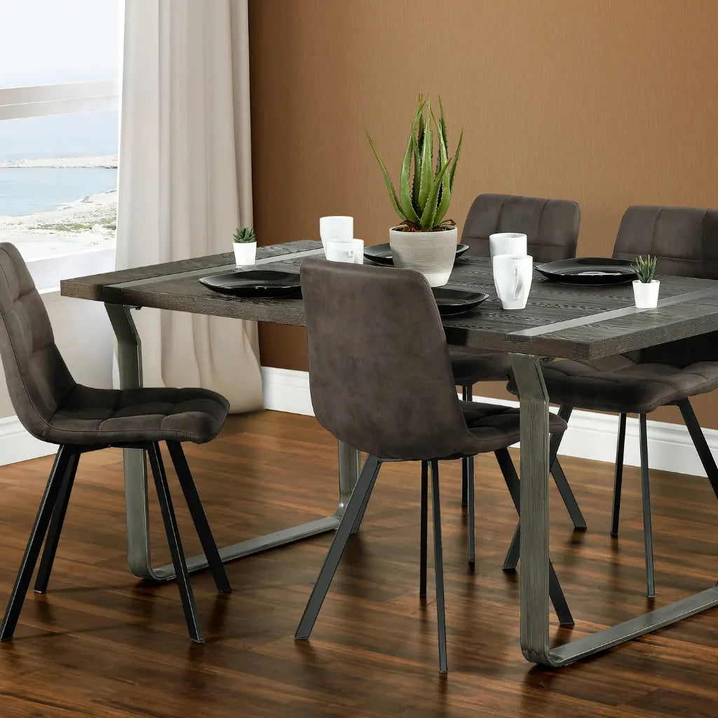 Modèle 3026 : Duo de Chaises en Microfibre à Grille Tuftée