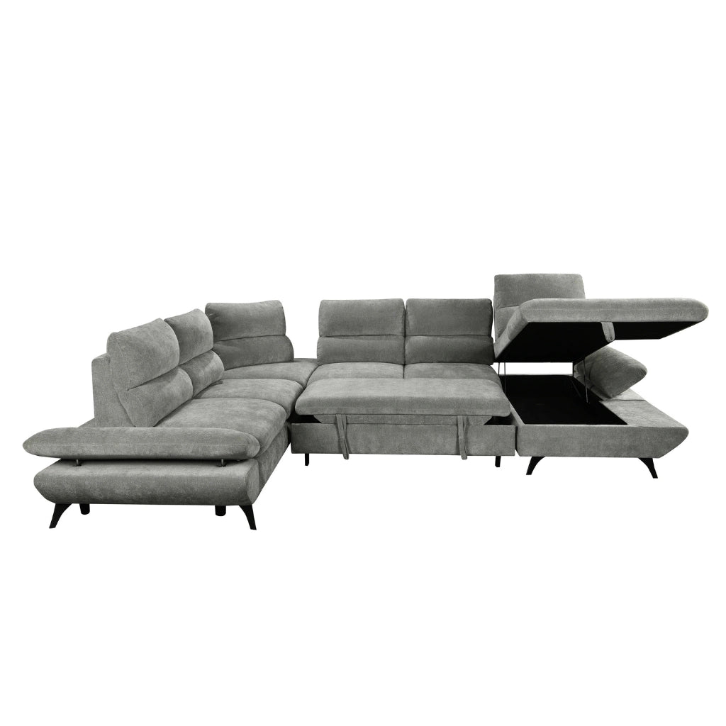 Sectionnel d’angle Clermont gris argent – Style moderne