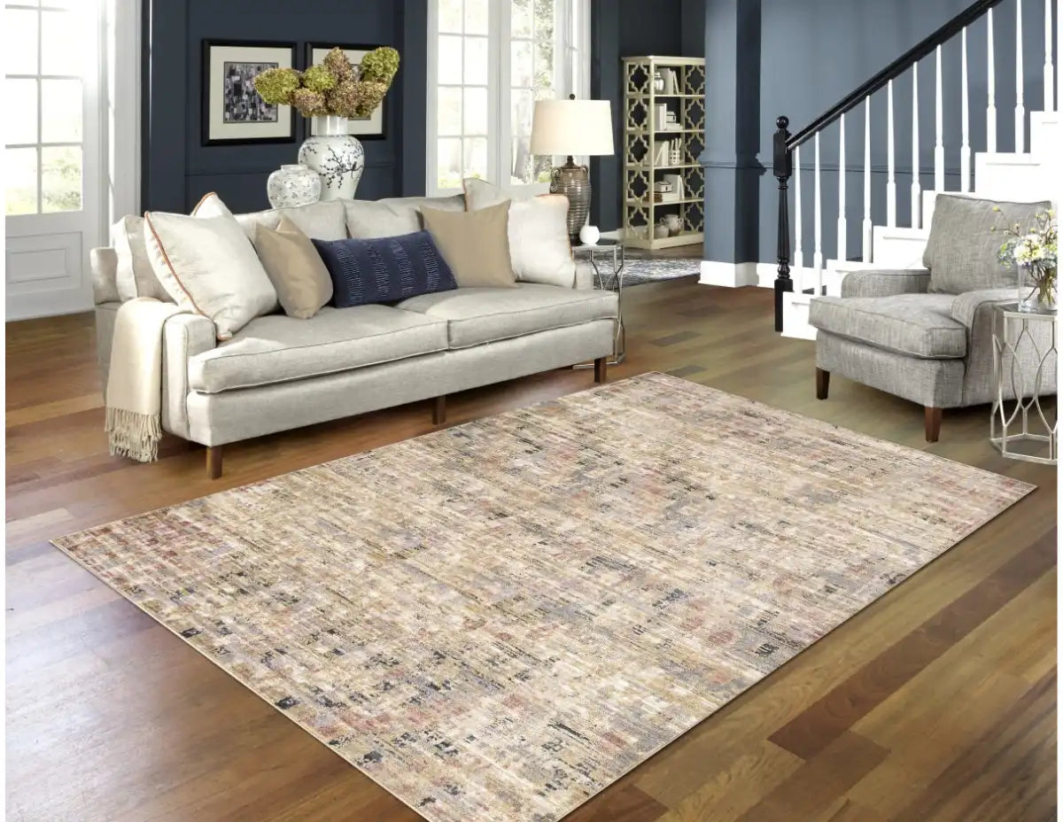 Tapis XL Magnolia 8x11 | Tons de terre et fini usé vintage