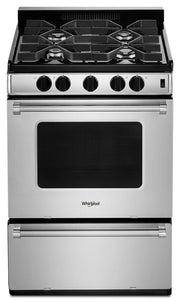 Cuisinière Whirlpool 24" 3 pi³ Gaz Inox Brûleurs Scellés et AccuSimmer WFG500M4HS