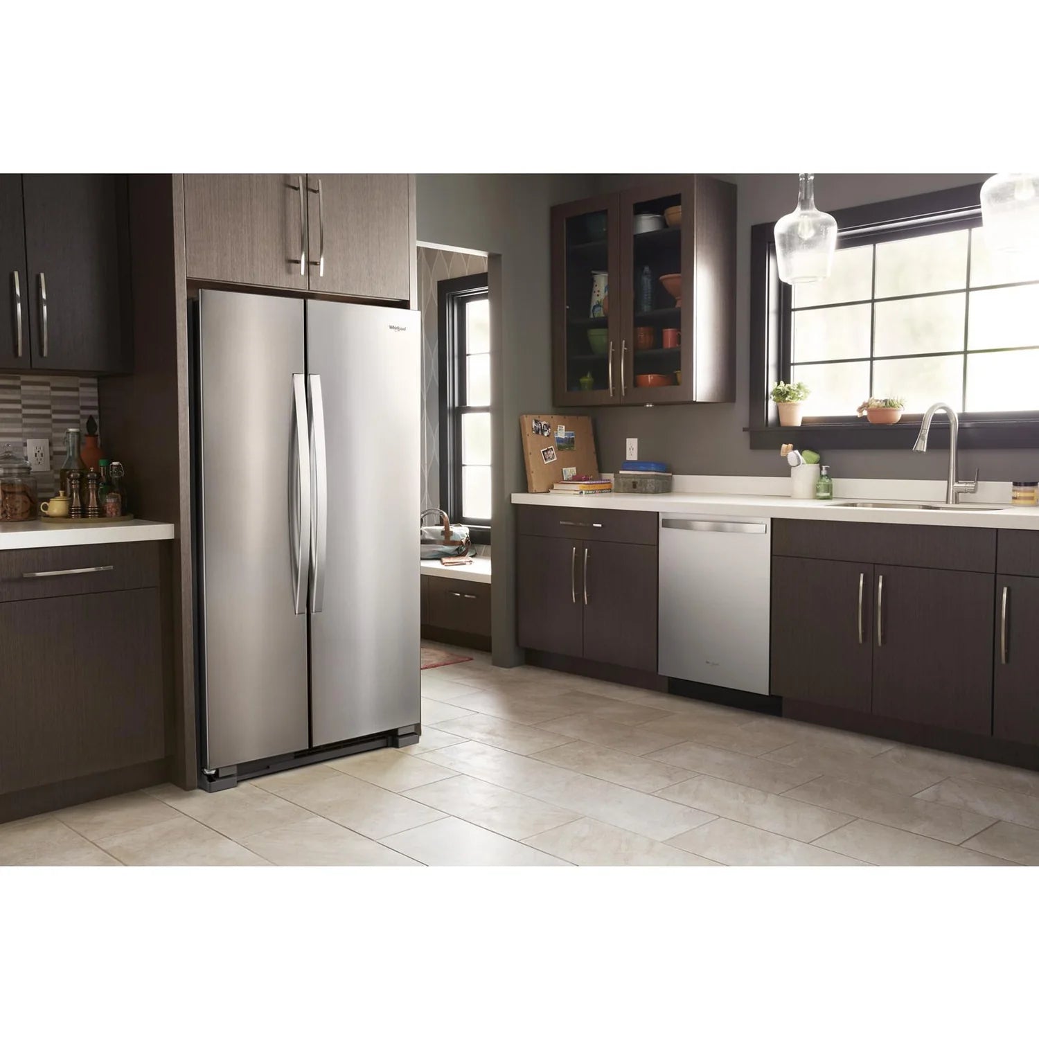 Réfrigérateur Whirlpool 22 pi³ Côte à Côte 33 po Acier Inoxydable