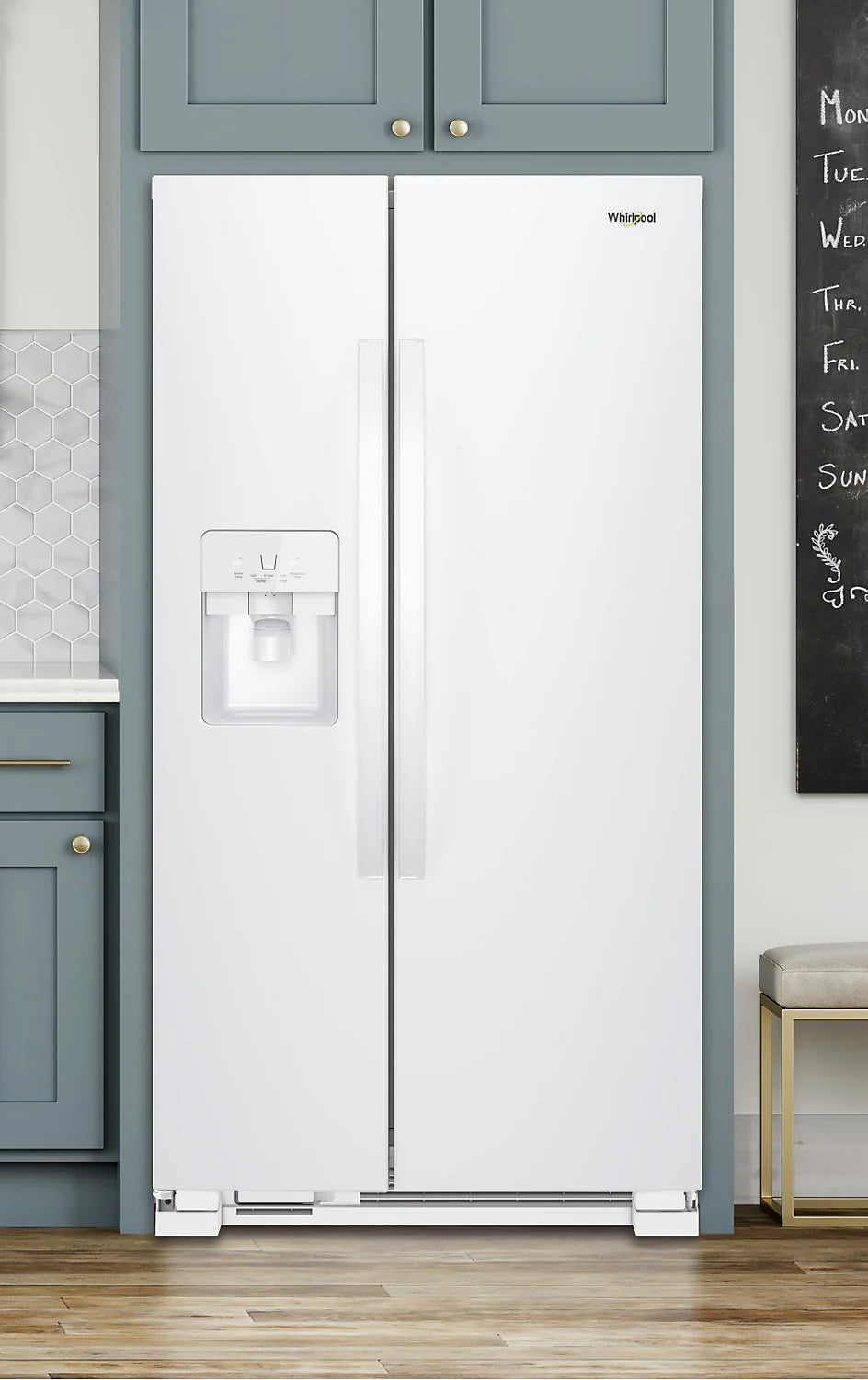 Réfrigérateur Whirlpool 25 pi³ Côte à Côte 36" Noir Brillant