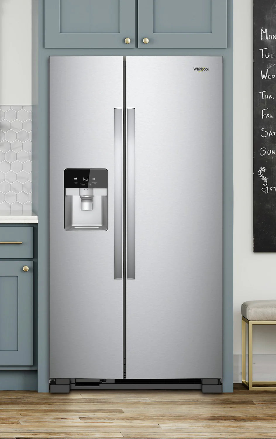 Whirlpool 25 cu. ft. 36-inch Black Stainless Steel Refrigerator WRS555SIHV