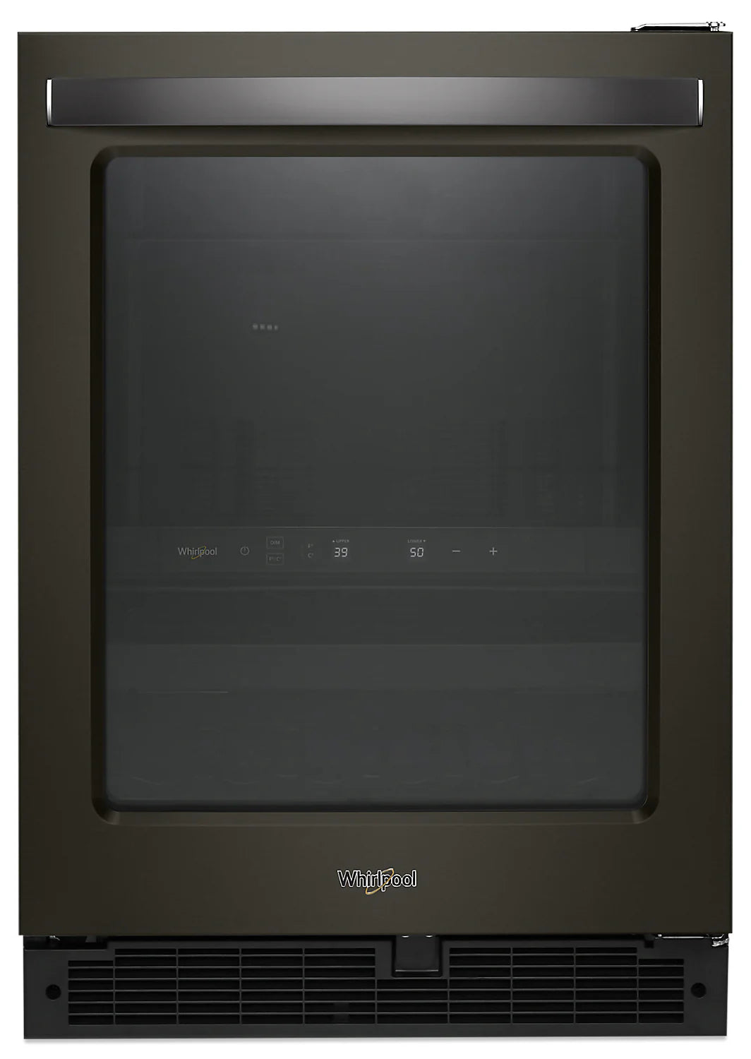 Refroidisseur à vin Whirlpool WUB50X24HV en acier inoxydable noir à 2 zones de 24 po