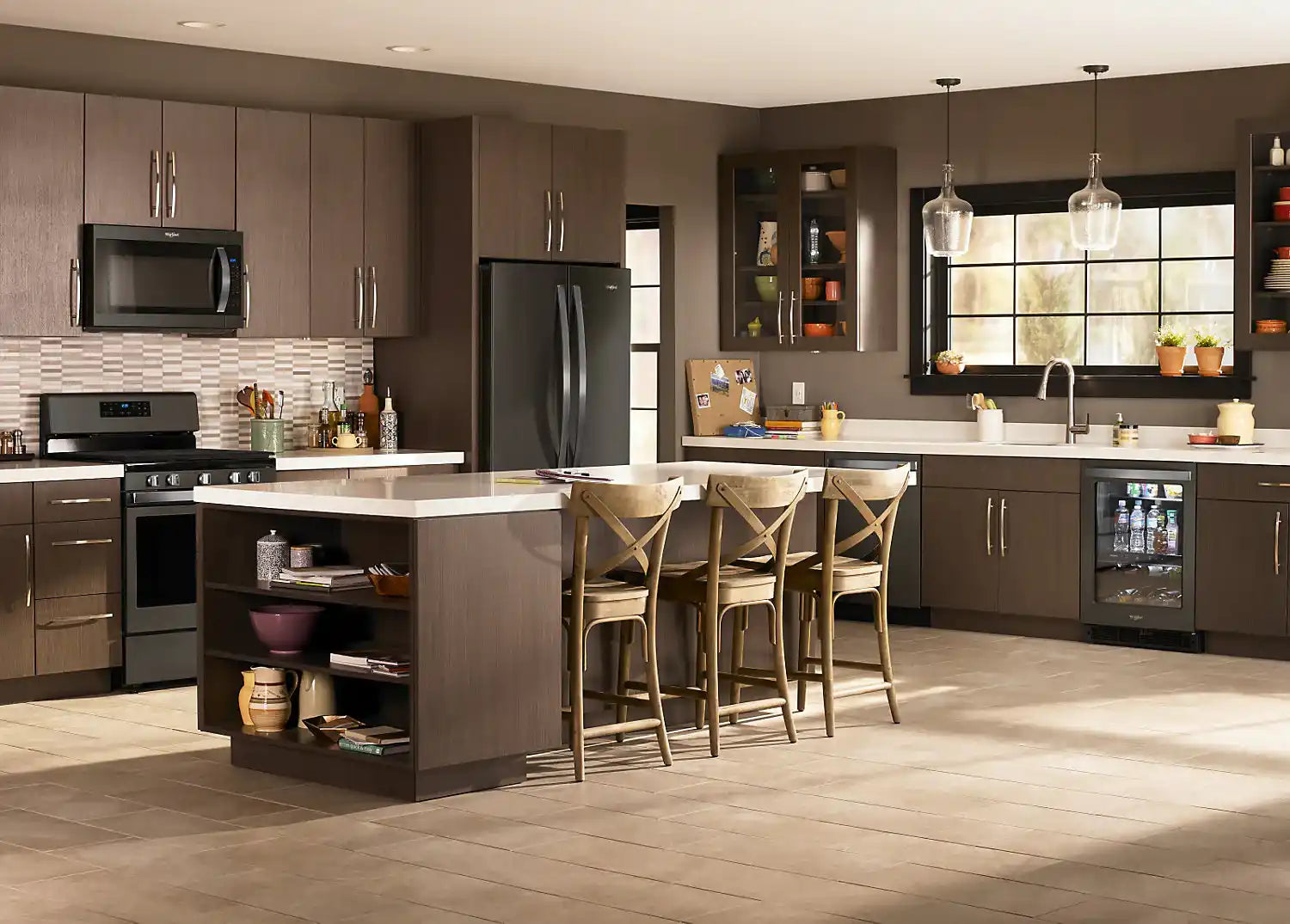 Refroidisseur à vin Whirlpool WUB50X24HV en acier inoxydable noir à 2 zones de 24 po