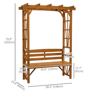 Banc de terrasse en bois, banc d'extérieur pour vignes/plantes grimpantes, marron