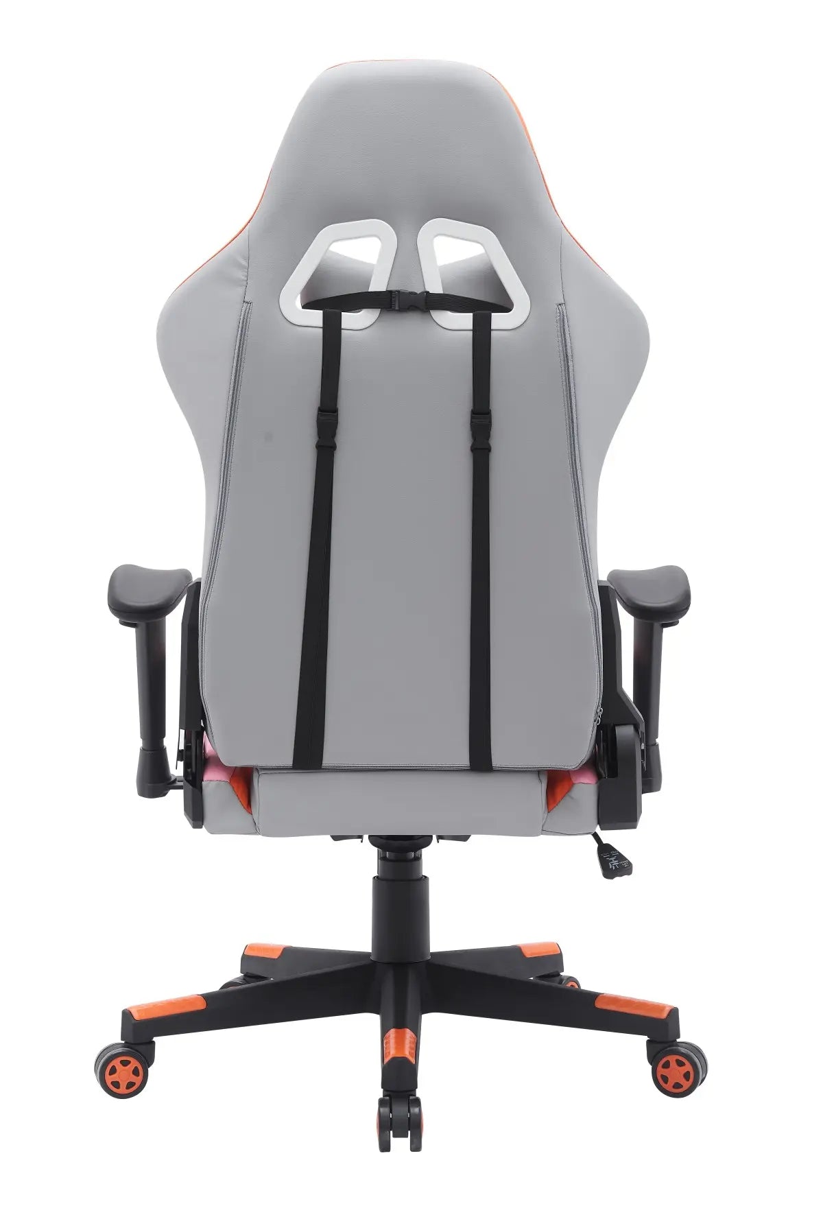 High-Performance Gaming Chair | Grey/Orange with Lumbar Support