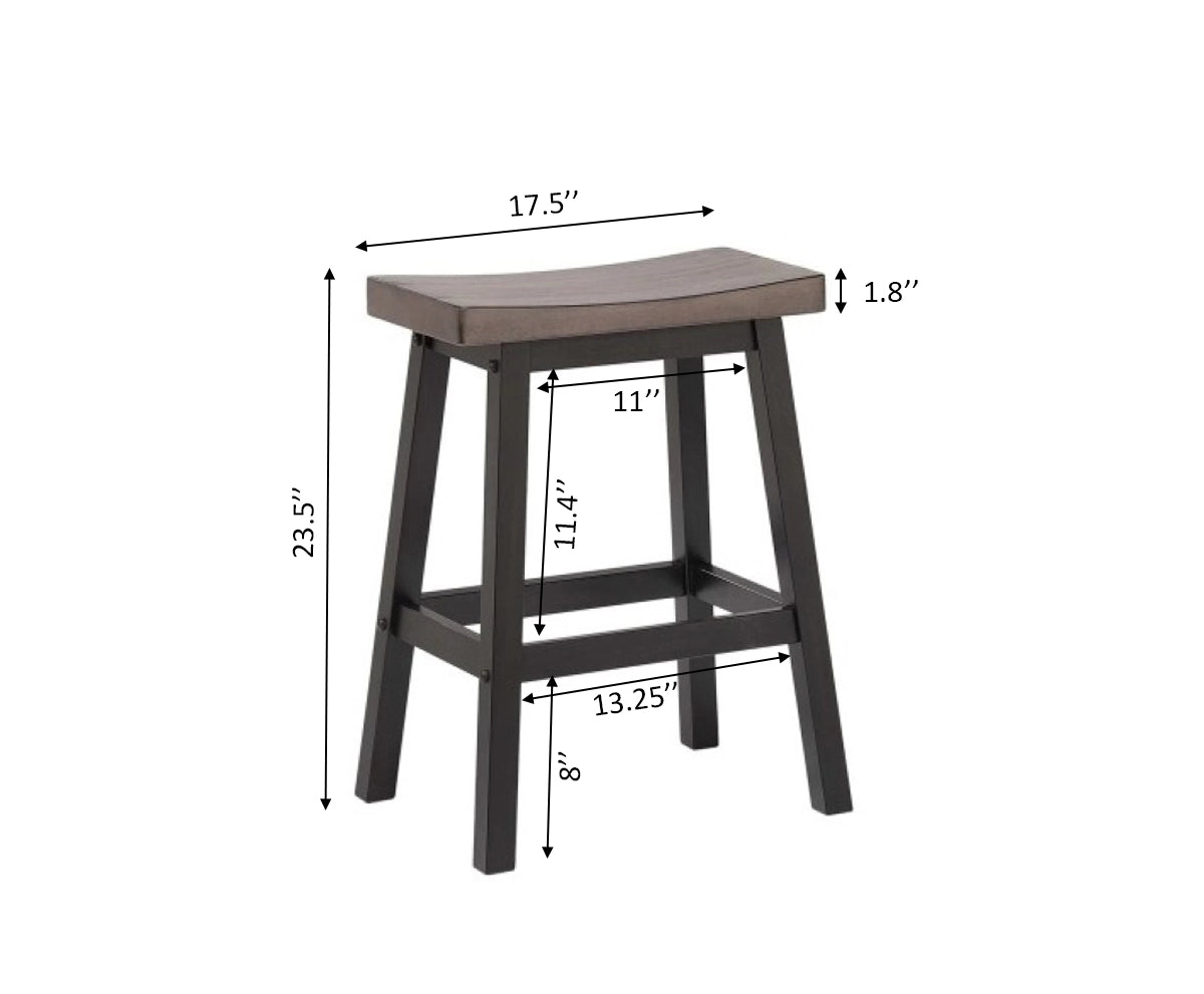 Set de 2 tabourets de comptoir Ashanti - Chêne et Gris
