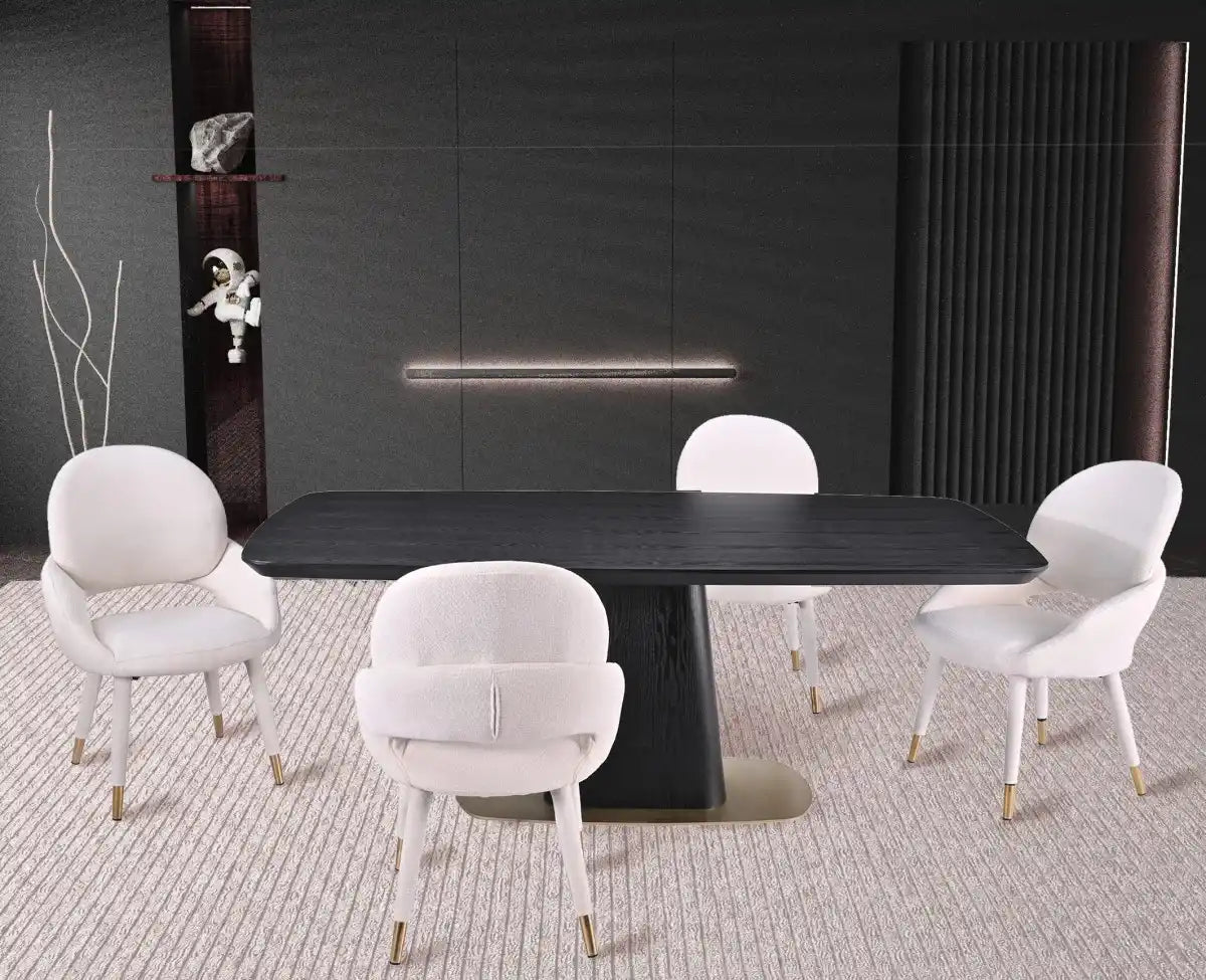 Demetri Dining Set | Artistic Pedestal Table & 4 Chairs