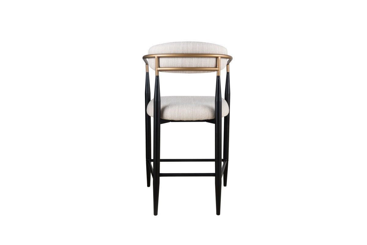Ensemble de 2 Tabourets de Comptoir Mykos - Tissu Beige