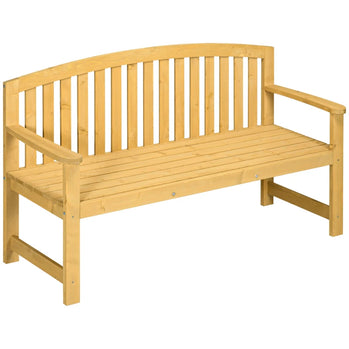 Banc de jardin de 4,7 pieds, siège de patio extérieur 2 places avec conception à lattes pour parc, cour, intérieur, Orange