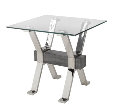 BOUT DE TABLE - GRIS/ARGENT ( Meuble Mtl )