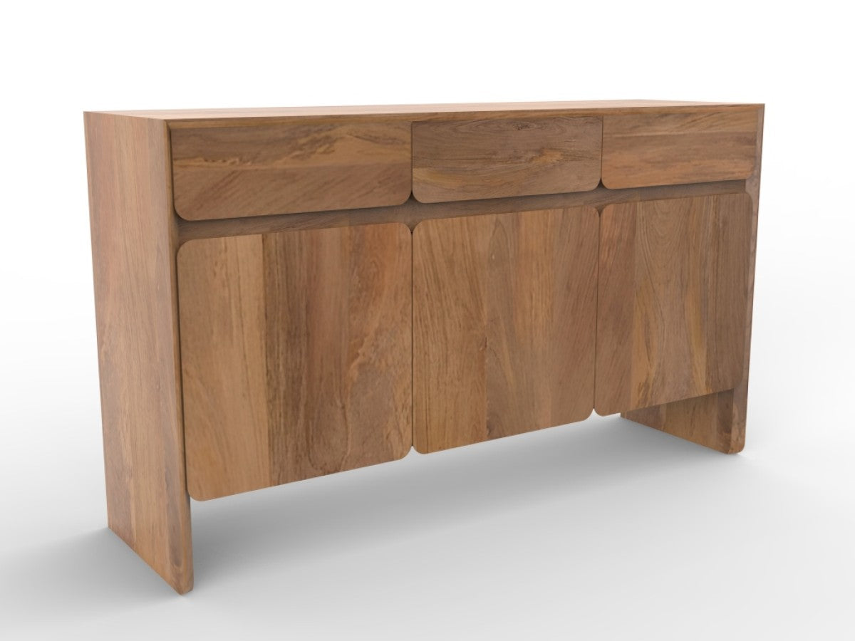 Buffet Antonio | Chêne Foncé | Bois Massif | 3 Tiroirs