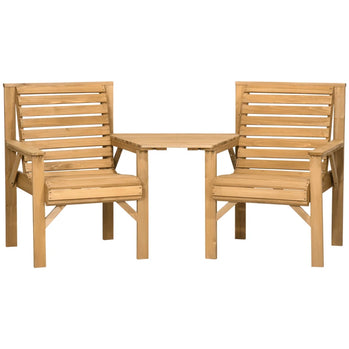 Ensemble de bancs d'extérieur 3 pièces pour jardin, balcon, marron clair