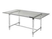 Alaska Silver Dining Table - Glass and Acrylic Legs