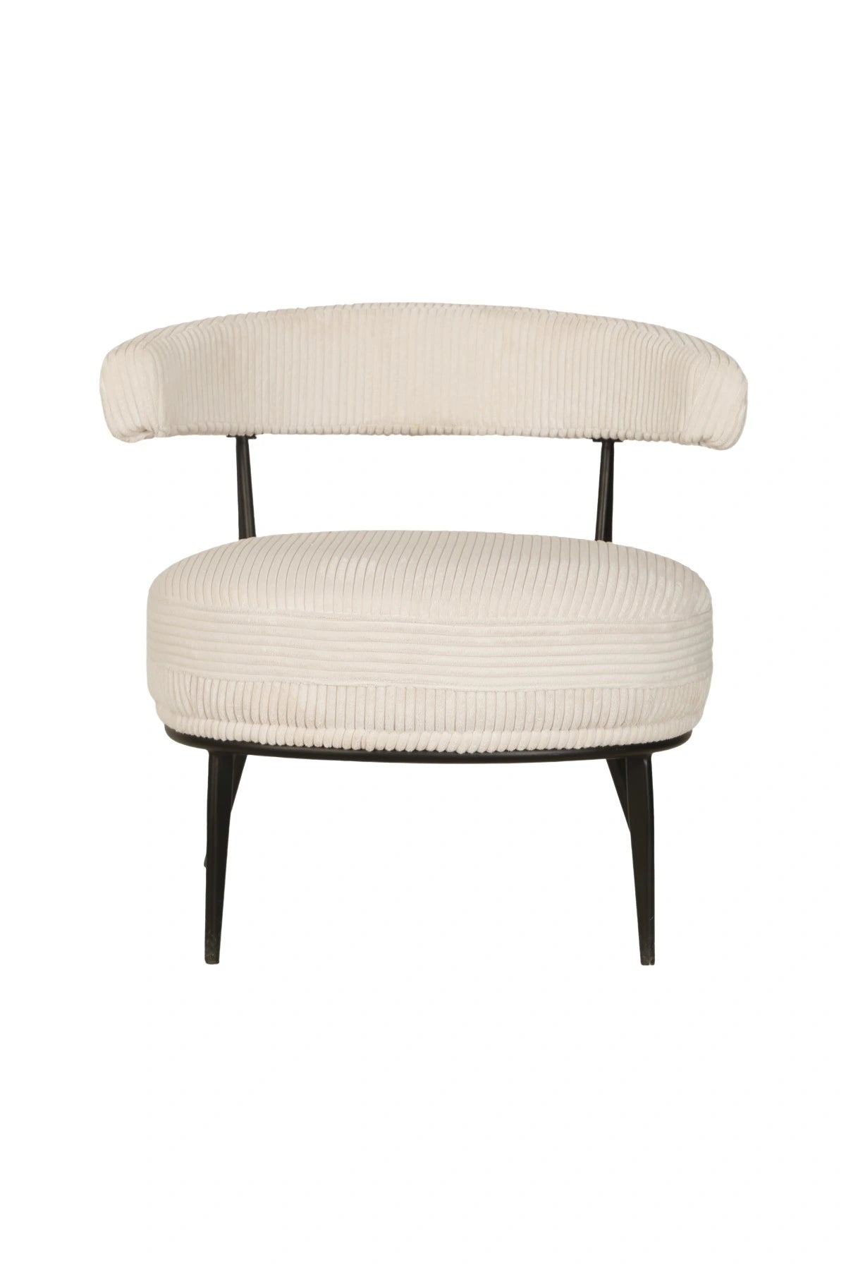 Ariana Armchair in Cream Textured Fabric - Modern Design