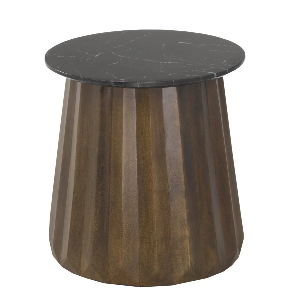 Arianna : Table en Marbre et Base en Manguier Espresso