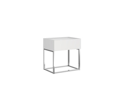 TABLE DE NUIT - BLANC MAT ( Meuble Mtl )