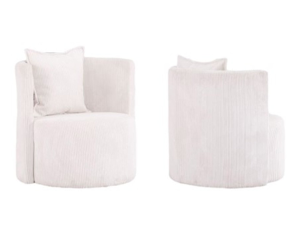 Penelope Accent Chair in White with Included Cushion