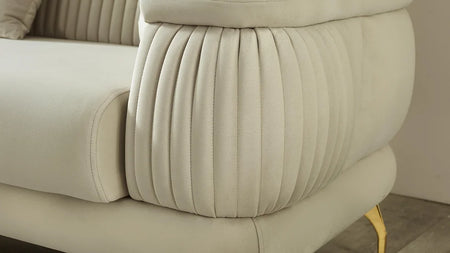 Ensemble de Sofa RESITAL Deluxe Beige&Or (3+2+1)