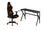 ENSEMBLE BUREAU ET CHAISE GAMING, ORANGE/NOIR ( Meuble Mtl )