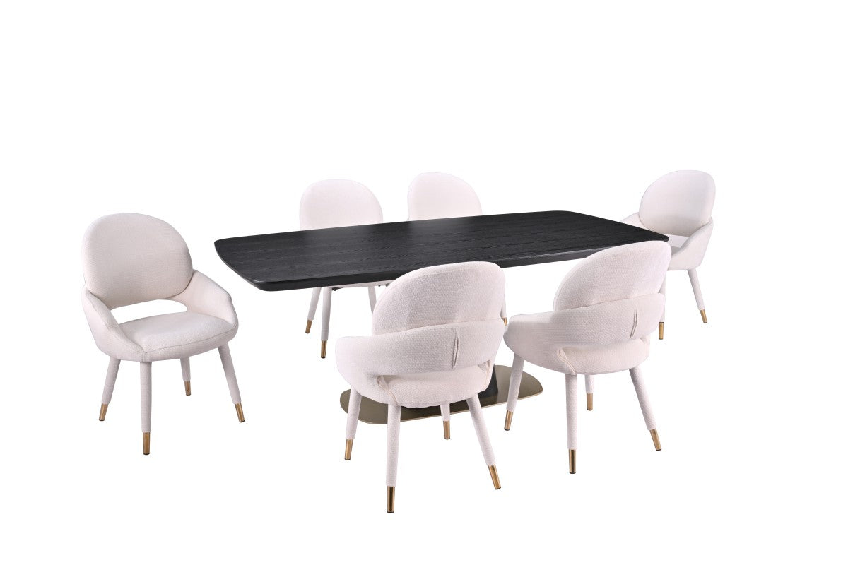 Demetri Dining Set | Artistic Pedestal Table and 6 Chairs