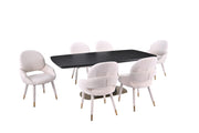 Demetri Dining Set | Artistic Pedestal Table and 6 Chairs