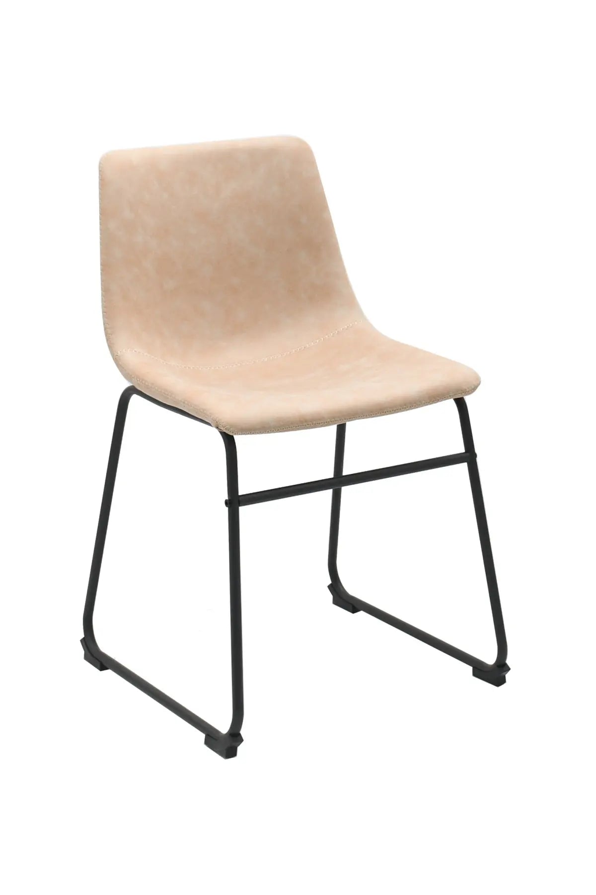 Chaises Ralphi en tissu beige vintage | Duo avec cadre en acier noir
