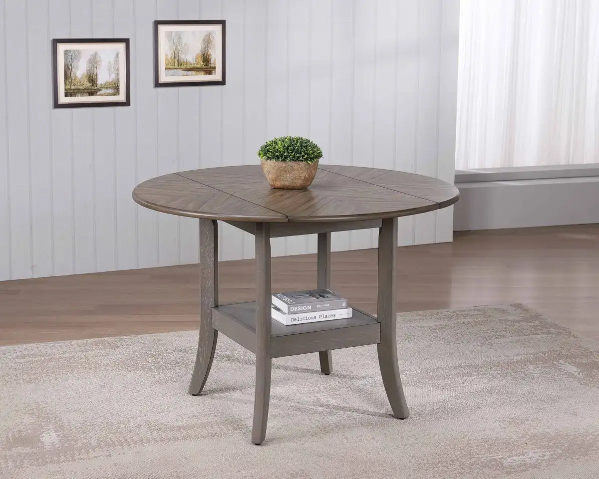 Tulita Oak Drop Leaf Dining Table - Oak and Grey
