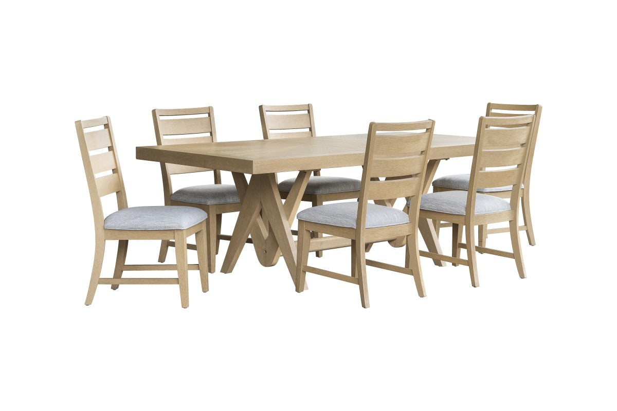 Cosima Natural Dining Set | Solid Acacia & Geometric Base