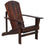 Chaise Adirondack classique Muskoka, chaise longue de jardin avec porte-gobelet pour Patio, intérieur, arrière-cour, marron