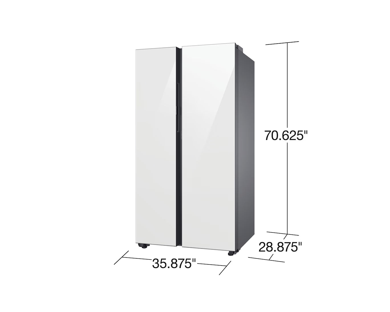 Samsung BESPOKE 36" Side-by-Side Refrigerator 23 cu. ft. White Glass Counter Depth