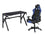 ENSEMBLE BUREAU ET CHAISE GAMING, BLEU/NOIR ( Meuble Mtl )