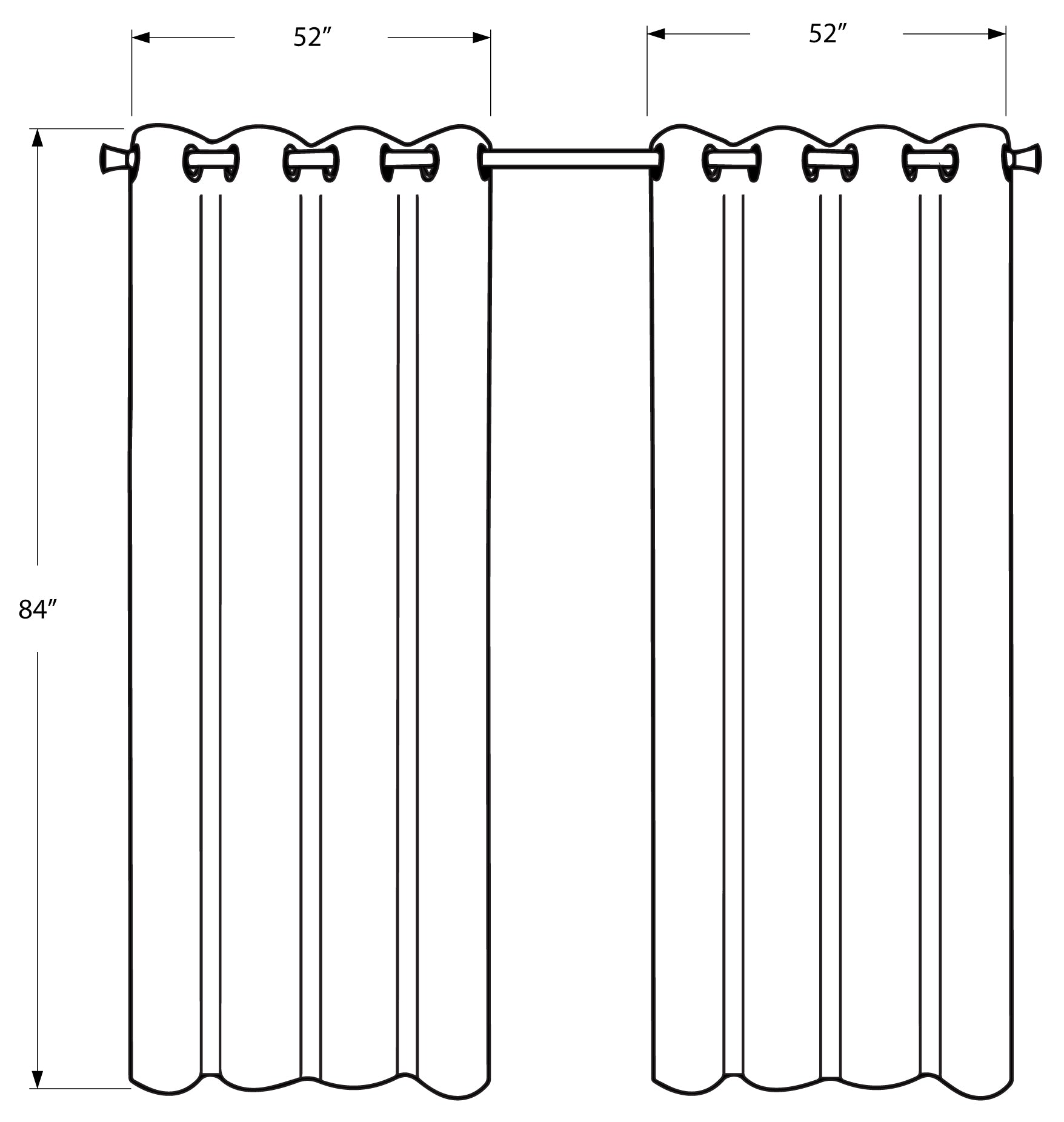 Panneaux de rideaux – ensemble de 2 / 52 po L × 84 po H / taupe / occultants :I 9826