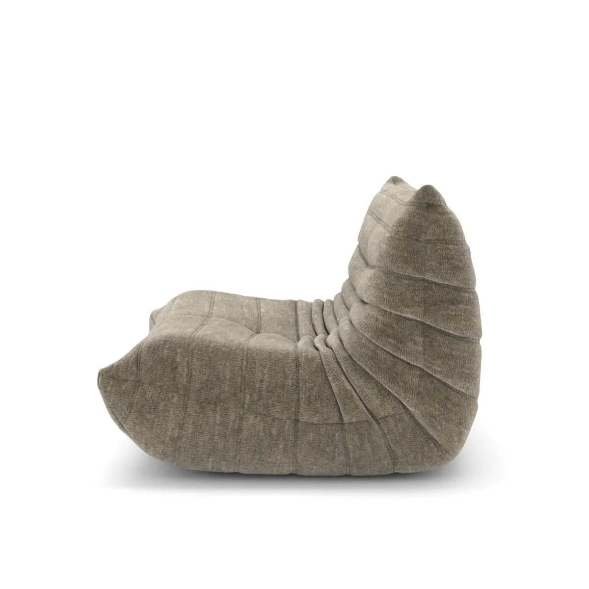 Fauteuil d'appoint Dontae Taupe | Design plissé et mousse 60D