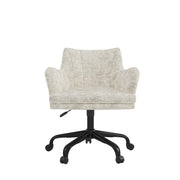 Francie Beige Fabric Office Chair | Tufted Accents and Swivel