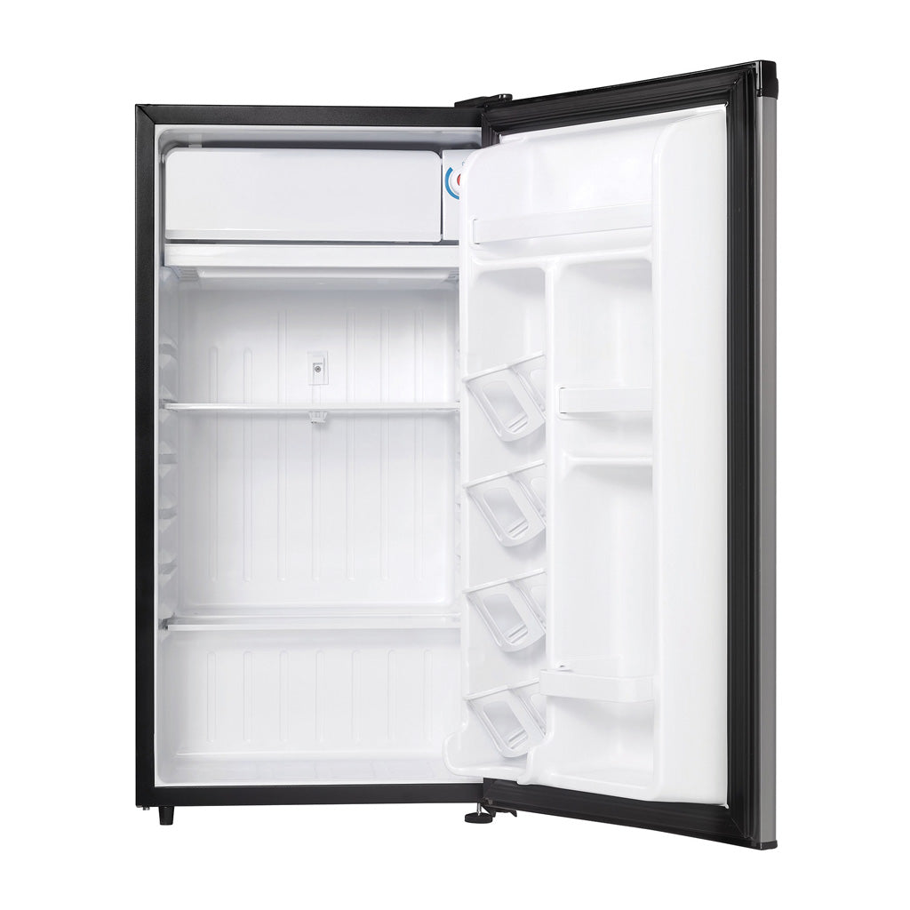 Danby 3.2 cu. ft. Compact Refrigerator with Freezer, Stainless Steel