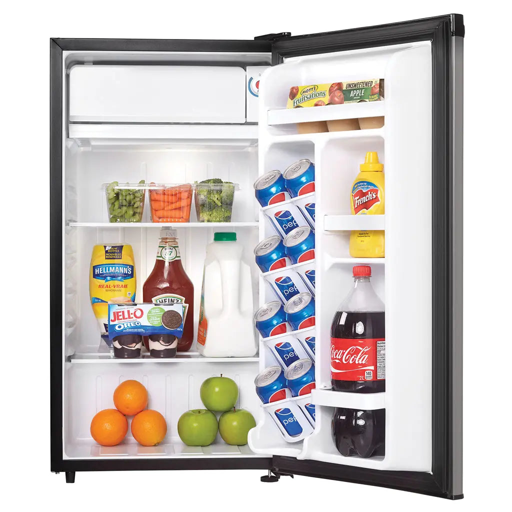 Danby 3.2 cu. ft. Compact Refrigerator with Freezer, Stainless Steel