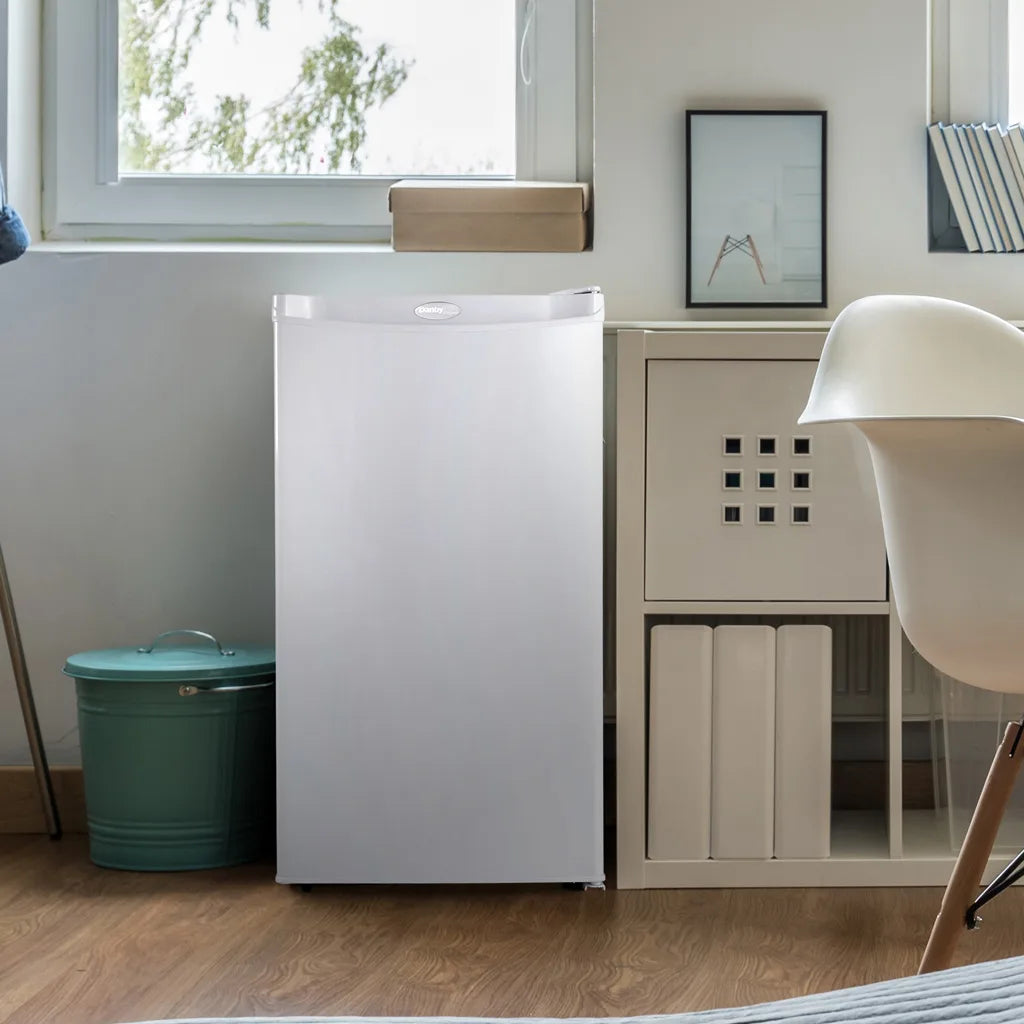 Danby 3.2 cu. ft. Compact Refrigerator with Freezer, Stainless Steel
