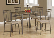 ENSEMBLE SALLE À MANGER - ENSEMBLE 5 PIÈCES / MARBRE ESPRESSO / MÉTAL BRONZE : I 1029