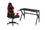 ENSEMBLE BUREAU ET CHAISE GAMING, ROUGE/NOIR ( Meuble Mtl )