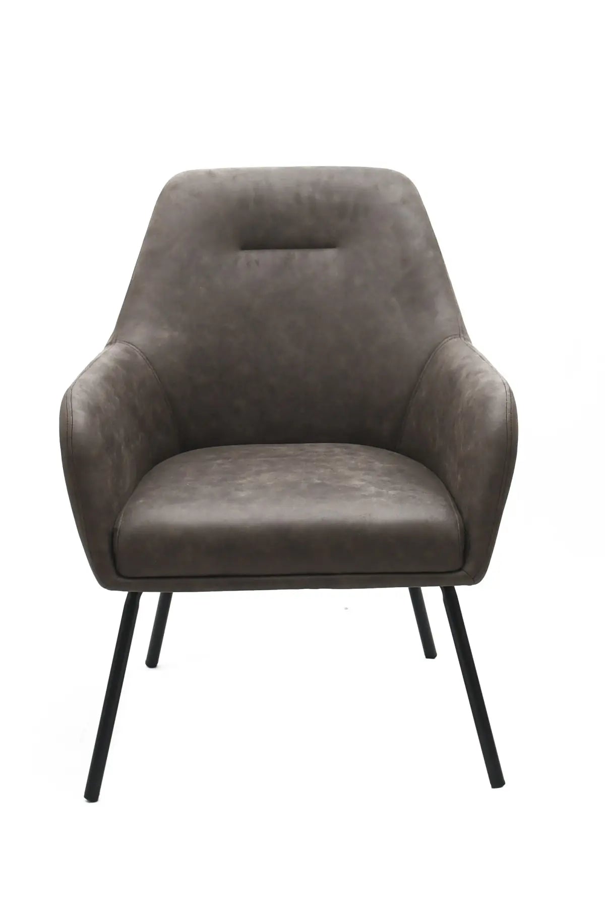 Chaise d'accent Arlo | Tissu brun vintage et cadre en acier noir