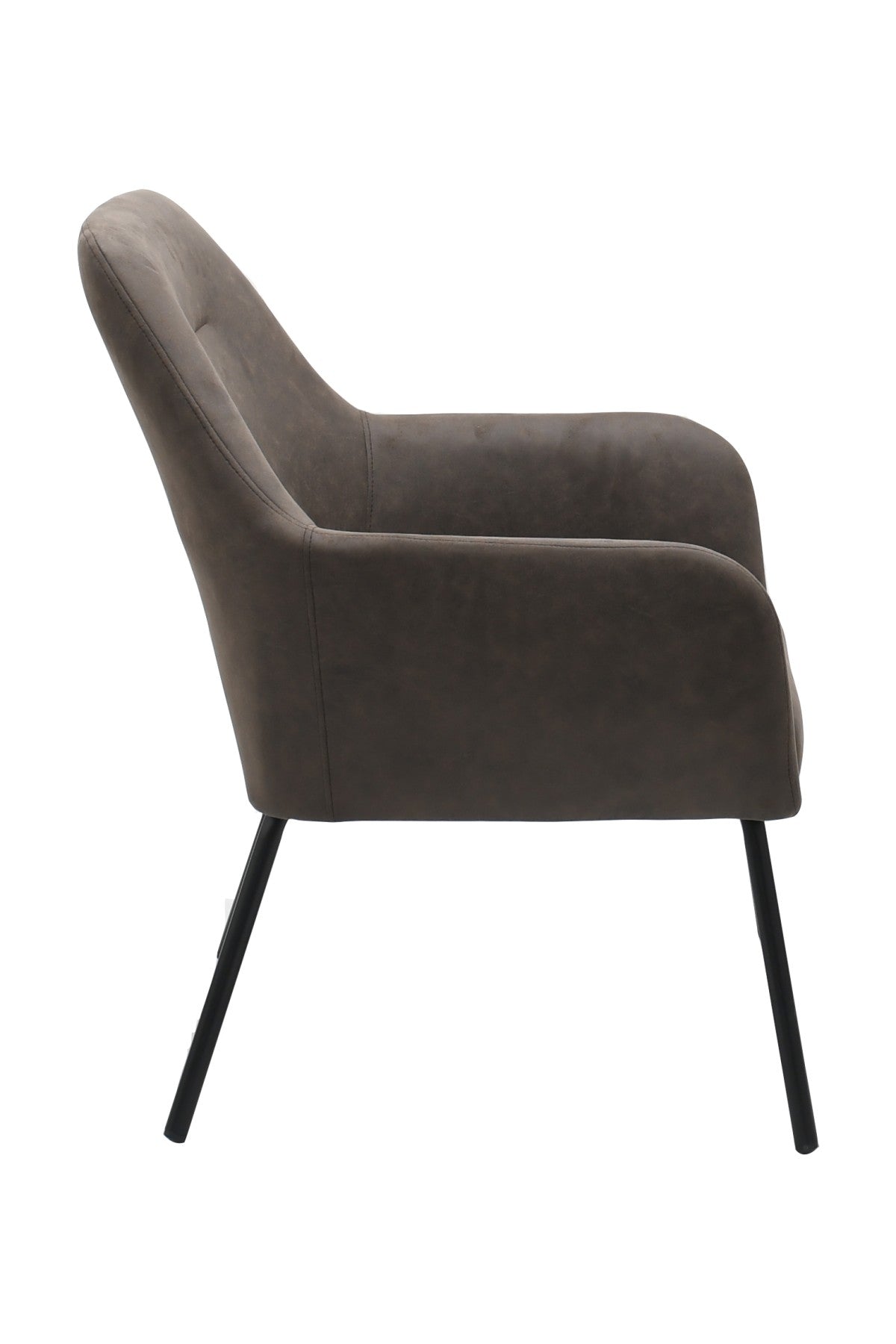 Chaise d'accent Arlo | Tissu brun vintage et cadre en acier noir