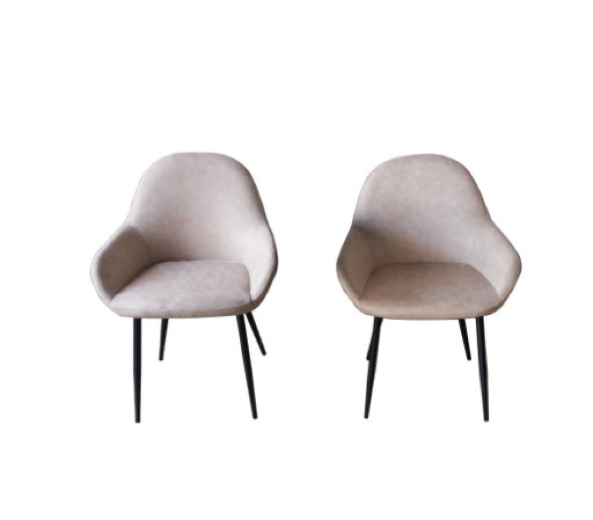 Chaises Odessa en tissu beige vintage | Duo avec cadre en acier