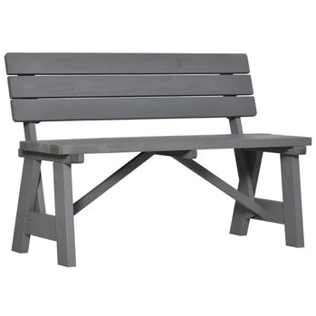 Banc de jardin en bois pour l'extérieur, banc de patio pour 2 personnes, causeuse pour pelouse, terrasse, cour, porche et entrée, gris